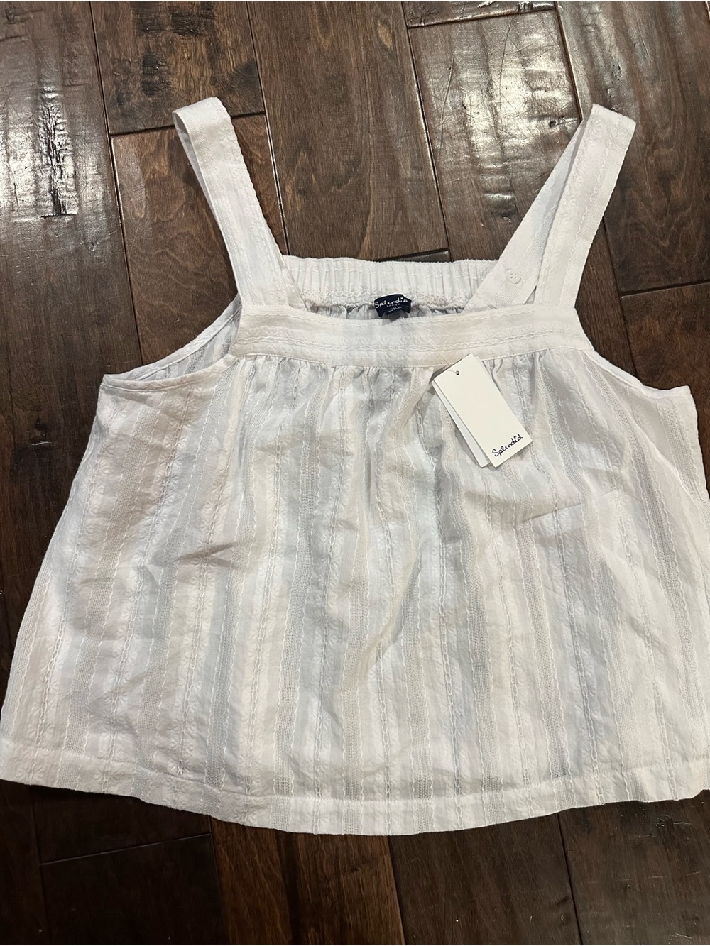 Splendid White Striped Square-Neck Camisole